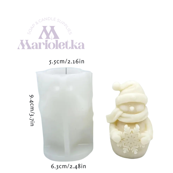 Силиконова форма - Снежен човек със снежинка