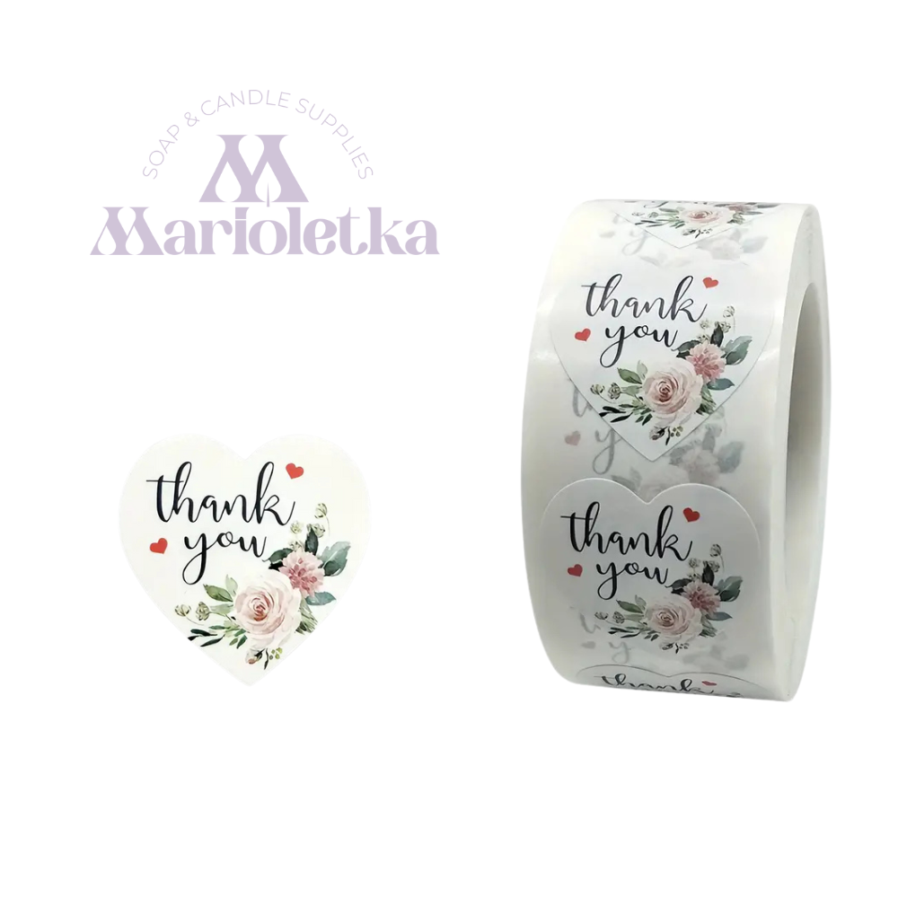Етикет на ролка "Thank you" сърце