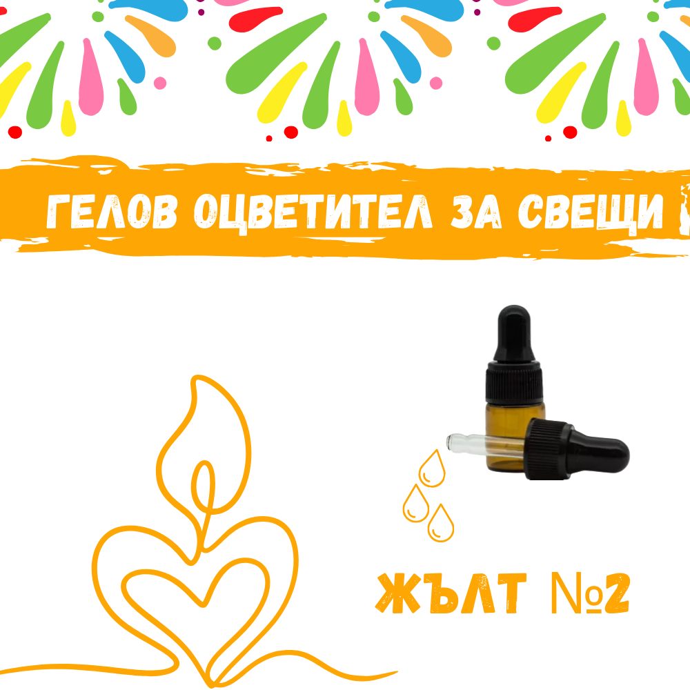 Гелов оцветител за свещи - Жълт №2