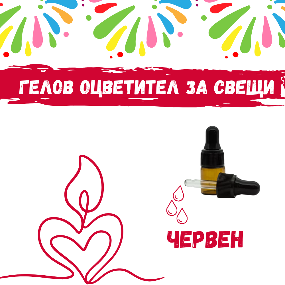 Гелов оцветител за свещи - Червен