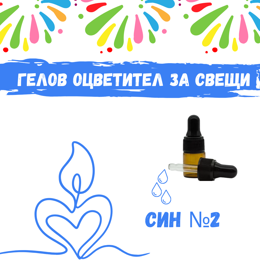 Гелов оцветител за свещи - Син №2