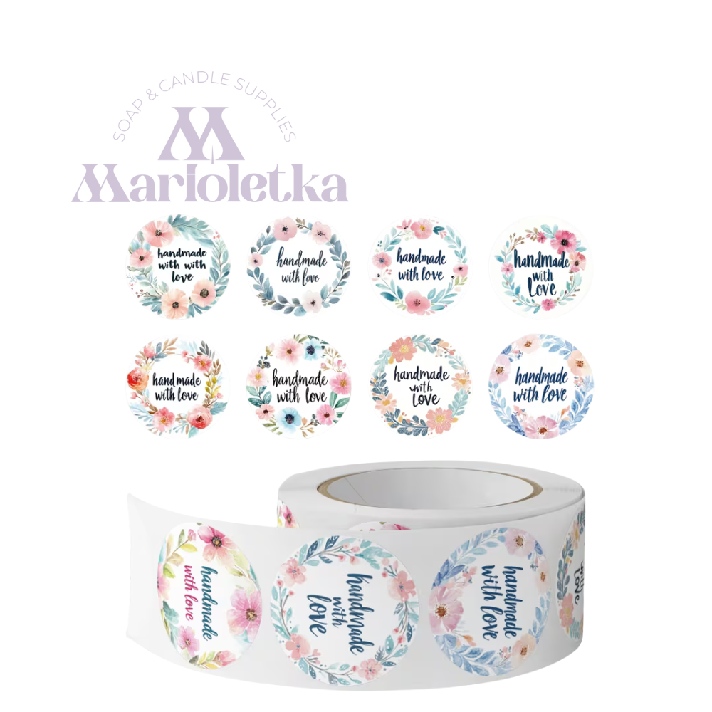 Етикет на ролка "Handmade with love" 8 дизайна