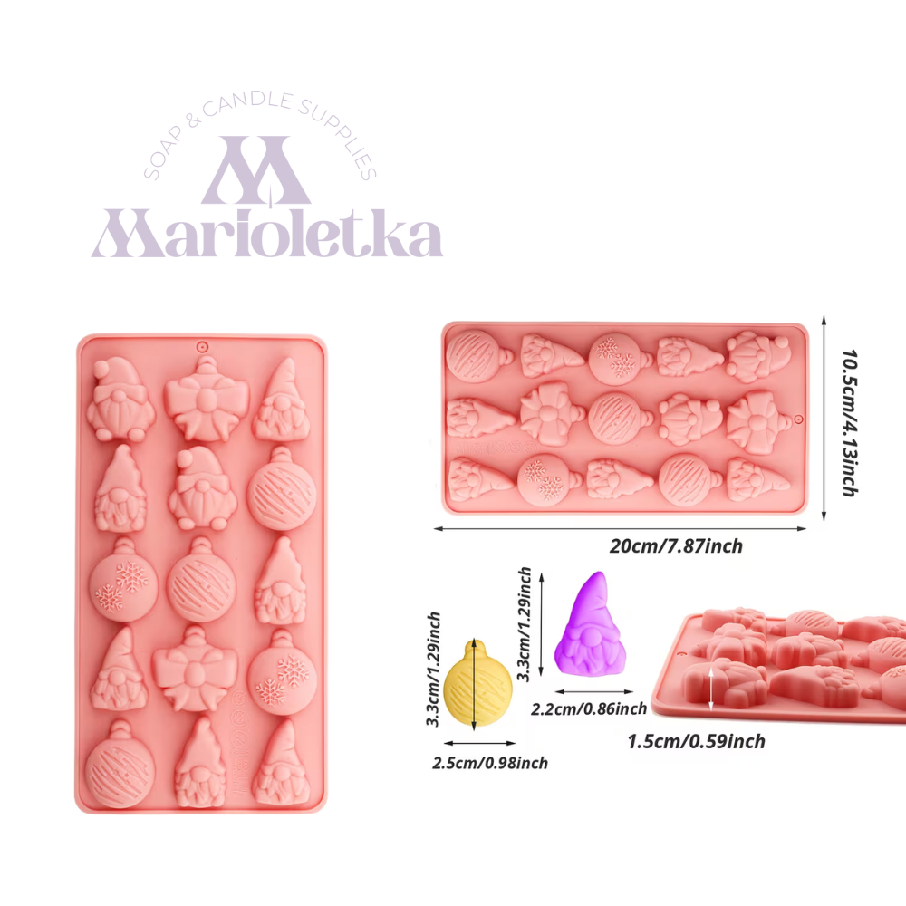 Силиконова форма  - Играчки за елха и гноми